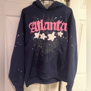 navy blue Atlanta sp5der spider hoodie 
Sz L